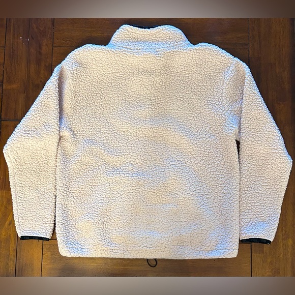 Victoria’s Secret PINK Quarter Zip Super Soft Warm Cream Colored Sherpa GUC Sz M - Picture 2 of 6